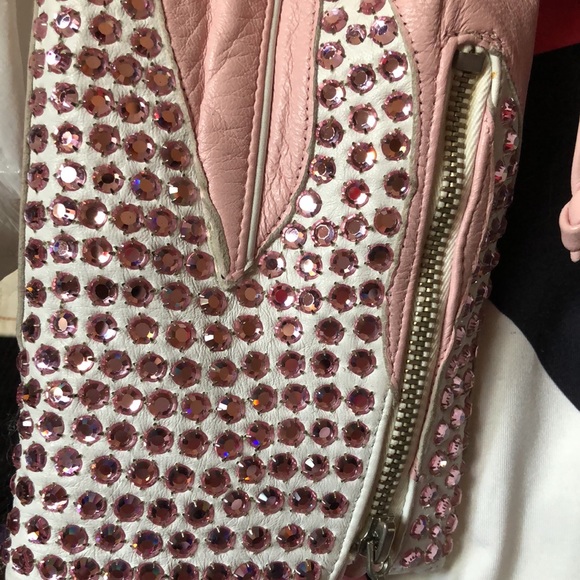 🎀🎀🎀 PLAYBOY RHINESTONE LEATHER JACKET 🎀🎀🎀 - Picture 4 of 10